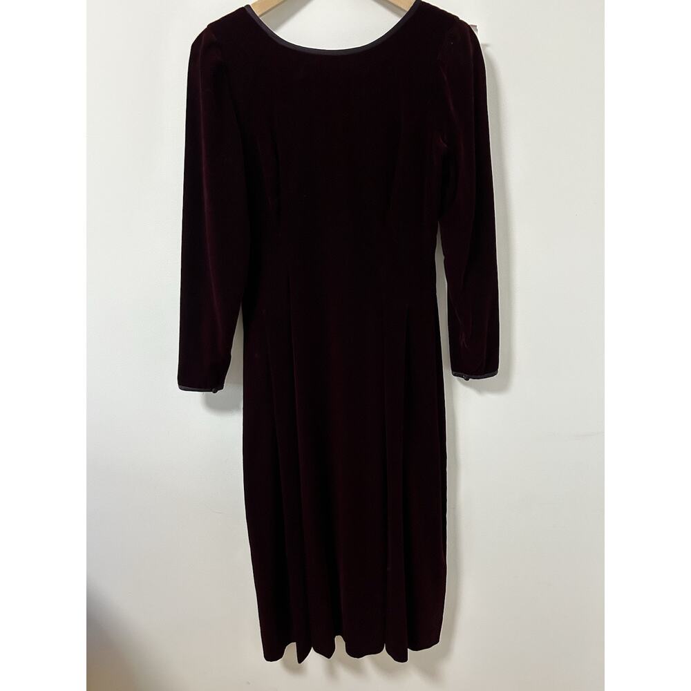 Vintage Prairie Cottage Velvet Steampunk Midi Dress Long Sleeve Maggy London 6